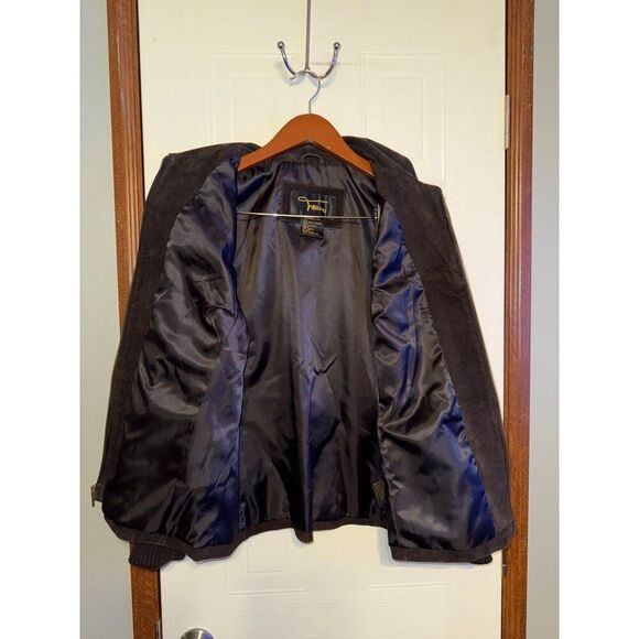Fabio Vintage 90's Brown Suede Leather Full Zip Jacket With Ribbed Sleeves Sz L - Picture 11 of 14